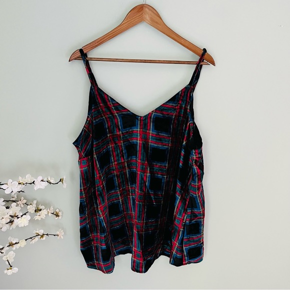 Torrid Plaid Sophie Velvet Swing Cami NWT Size 2X - Picture 3 of 5